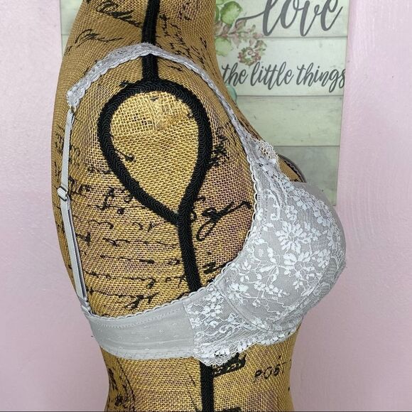 Victoria’s Secret Dream Angels Push Up Bra Lace Polka Dot Convertible Gray 32D - Picture 4 of 13